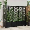 Pakeltas lovas su trelėmis ir stogu Juodas 203 x 40 x 138 cm PP