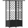 Pakeltas lovas su trelėmis ir stogu Juodas 124 x 40 x 138 cm PP