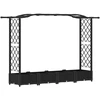 Pakeltas lovas su trelėmis ir stogu Juodas 207 x 40 x 126 cm PP