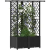 Pakeltas lovas su trelėmis ir stogu Juodas 124 x 40 x 138 cm PP
