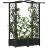 Pakeltas lovas su trelėmis ir stogu Juodas 124 x 40 x 125 cm PP