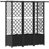 Pakeltas lovas su trelėmis ir stogu Juodas 163,5 x 40 x 138 cm