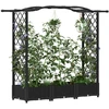 Pakeltas lovas su trelėmis ir stogu Juodas 169 x 40 x 125 cm PP