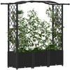 Pakeltas lovas su trelėmis ir stogu Juodas 164 x 40 x 142 cm PP