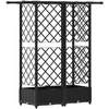 Pakeltas lovas su trelėmis ir stogu Juodas 124 x 40 x 123 cm PP
