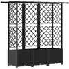 Pakeltas lovas su trelėmis ir stogu Juodas 162,5 x 40 x 138 cm