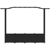 Pakeltas lovas su trelėmis ir stogu Juodas 204 x 40 x 141 cm PP