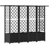 Pakeltas lovas su trelėmis ir stogu Juodas 202 x 40 x 138 cm PP