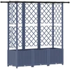 Pakeltas lovas su trelėmis ir stogu Pilka 163,5 x 40 x 136 cm