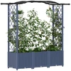Pakeltas lovas su trelėmis ir stogu Pilka 164 x 40 x 142 cm PP