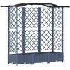 Pakeltas lovas su trelėmis ir stogu Pilka 163 x 40 x 126 cm PP