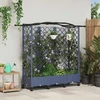 Pakeltas lovas su trelėmis ir stogu Pilka 163 x 40 x 129 cm PP