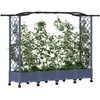 Pakeltas lovas su trelėmis ir stogu Pilka 207 x 40 x 129 cm PP