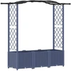 Pakeltas lovas su trelėmis ir stogu Pilka 164 x 40 x 142 cm PP