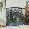 Pakeltas lovas su trelėmis ir stogu Pilka 163 x 40 x 126 cm PP