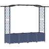 Pakeltas lovas su trelėmis ir stogu Pilka 204 x 40 x 141 cm PP