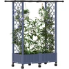 Pakeltas lovas su trelėmis ir stogu Pilka 122,5 x 40 x 127 cm