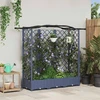 Pakeltas lovas su trelėmis ir stogu Pilka 163 x 40 x 123 cm PP