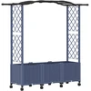 Pakeltas lovas su trelėmis ir stogu Pilka 164 x 40 x 144 cm PP