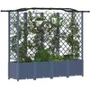 Pakeltas lovas su trelėmis ir stogu Pilka 204 x 40 x 141 cm PP