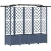 Pakeltas lovas su trelėmis ir stogu Pilka 204 x 40 x 141 cm PP