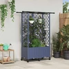 Pakeltas lovas su trelėmis ir stogu Pilka 124 x 40 x 142 cm PP