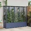 Pakeltas lovas su trelėmis ir stogu Pilka 203 x 40 x 138 cm PP