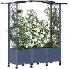 Pakeltas lovas su trelėmis ir stogu Pilka 164 x 40 x 144 cm PP