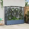 Pakeltas lovas su trelėmis ir stogu Pilka 204 x 40 x 141 cm PP