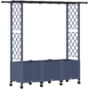 Pakeltas lovas su trelėmis ir stogu Pilka 162,5 x 40 x 142 cm