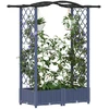 Pakeltas lovas su trelėmis ir stogu Pilka 124 x 40 x 125 cm PP