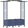 Pakeltas lovas su trelėmis ir stogu Pilka 164 x 40 x 144 cm PP
