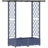 Pakeltas lovas su trelėmis ir stogu Pilka 122,5 x 40 x 123 cm