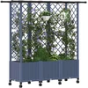 Pakeltas lovas su trelėmis ir stogu Pilka 163,5 x 40 x 142 cm