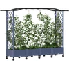 Pakeltas lovas su trelėmis ir stogu Pilka 207 x 40 x 129 cm PP
