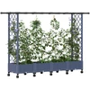 Pakeltas lovas su trelėmis ir stogu Pilka 203 x 40 x 127 cm PP
