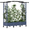 Pakeltas lovas su trelėmis ir stogu Pilka 169 x 40 x 129 cm PP
