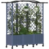 Pakeltas lovas su trelėmis ir stogu Pilka 163 x 40 x 144 cm PP
