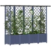 Pakeltas lovas su trelėmis ir stogu Pilka 203 x 40 x 138 cm PP
