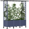 Pakeltas lovas su trelėmis ir stogu Pilka 162,5 x 40 x 142 cm