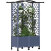 Pakeltas lovas su trelėmis ir stogu Pilka 122 x 40 x 144 cm PP