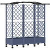 Pakeltas lovas su trelėmis ir stogu Pilka 163 x 40 x 129 cm PP
