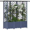 Pakeltas lovas su trelėmis ir stogu Pilka 163,5 x 40 x 138 cm