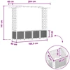 Pakeltas lovas su trelėmis ir stogu Pilka 204 x 40 x 138 cm PP