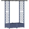 Pakeltas lovas su trelėmis ir stogu Pilka 122,5 x 40 x 121 cm