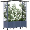 Pakeltas lovas su trelėmis ir stogu Pilka 164 x 40 x 144 cm PP