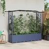 Pakeltas lovas su trelėmis ir stogu Pilka 204 x 40 x 141 cm PP