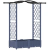 Pakeltas lovas su trelėmis ir stogu Pilka 124 x 40 x 125 cm PP