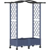 Pakeltas lovas su trelėmis ir stogu Pilka 124 x 40 x 129 cm PP