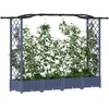 Pakeltas lovas su trelėmis ir stogu Pilka 207 x 40 x 126 cm PP